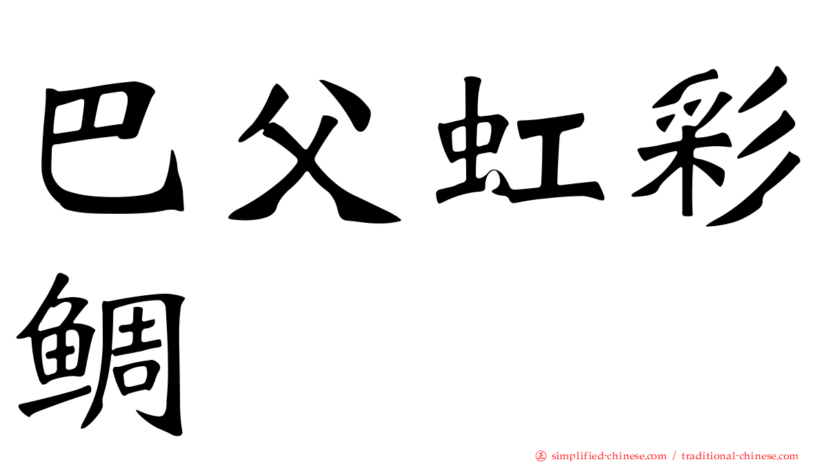 巴父虹彩鲷