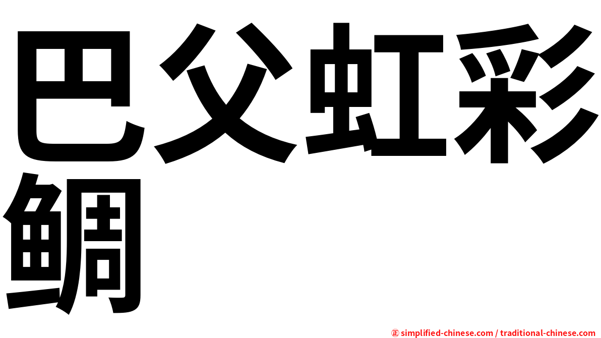 巴父虹彩鲷