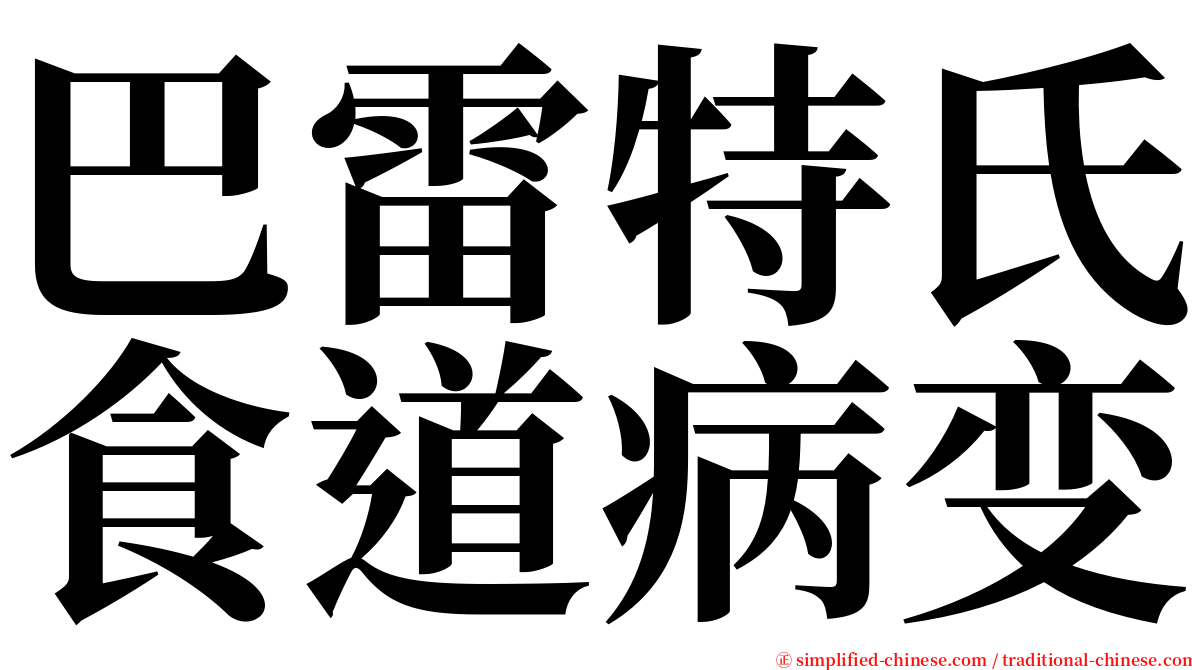 巴雷特氏食道病变 serif font