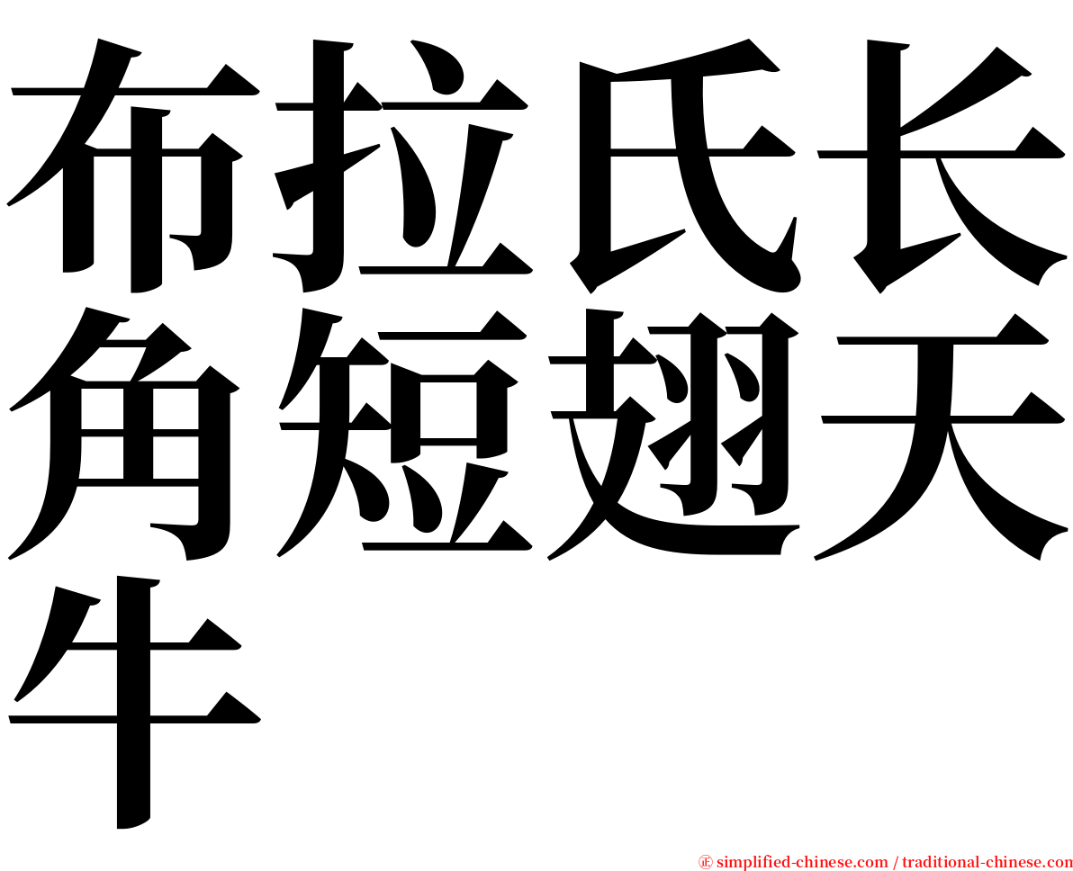 布拉氏长角短翅天牛 serif font