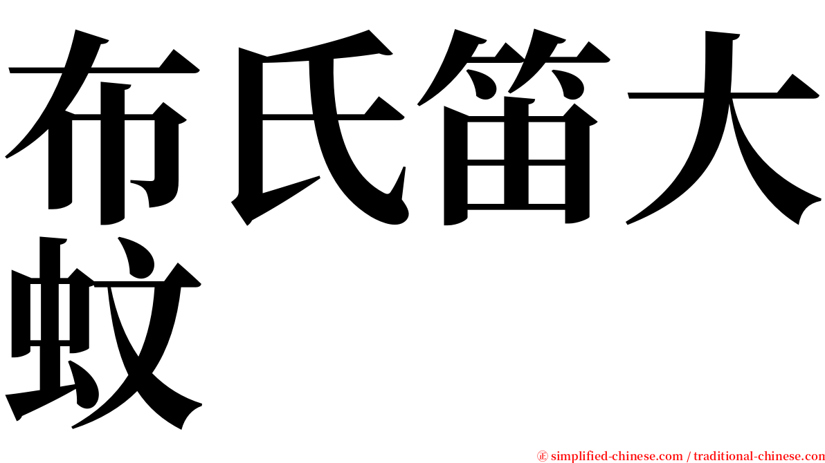 布氏笛大蚊 serif font