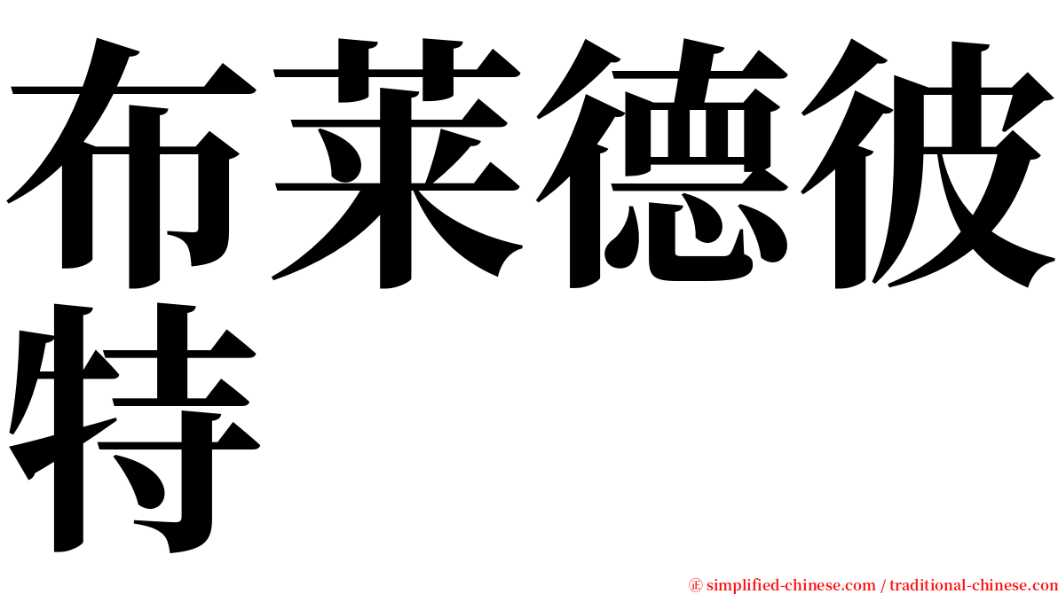 布莱德彼特 serif font
