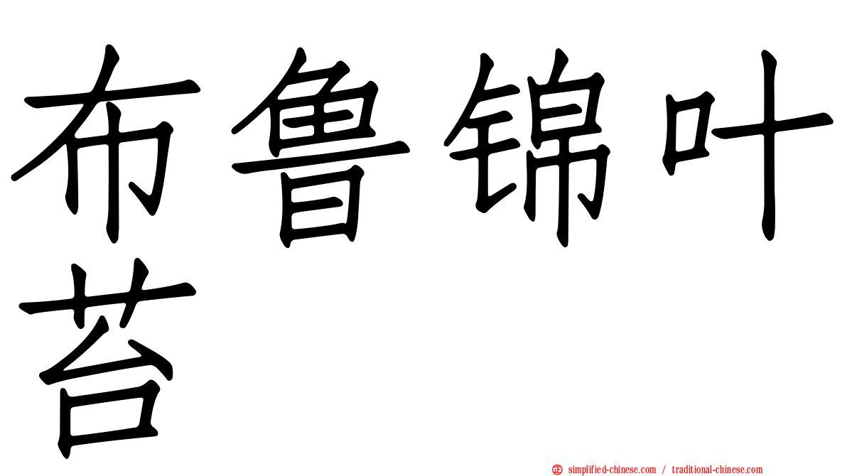布鲁锦叶苔