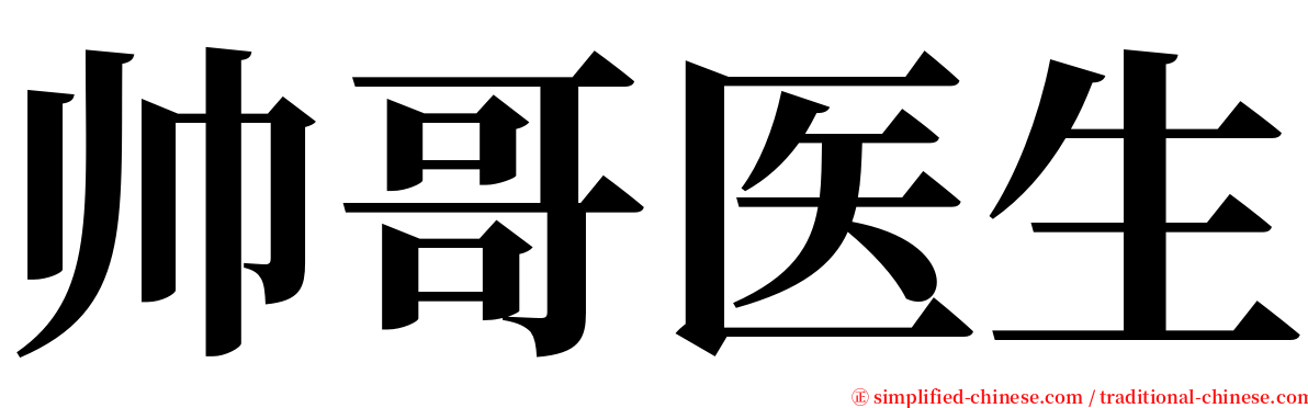 帅哥医生 serif font