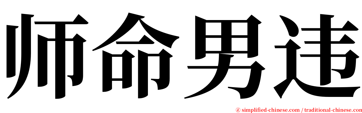 师命男违 serif font
