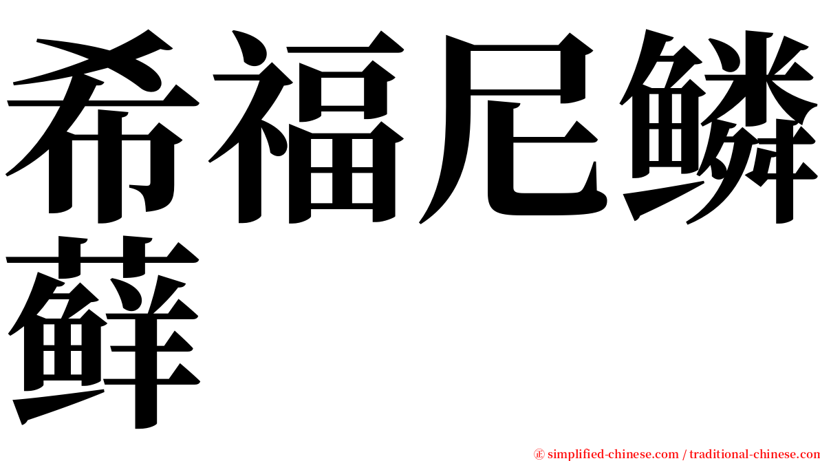 希福尼鳞藓 serif font