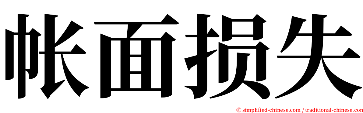 帐面损失 serif font