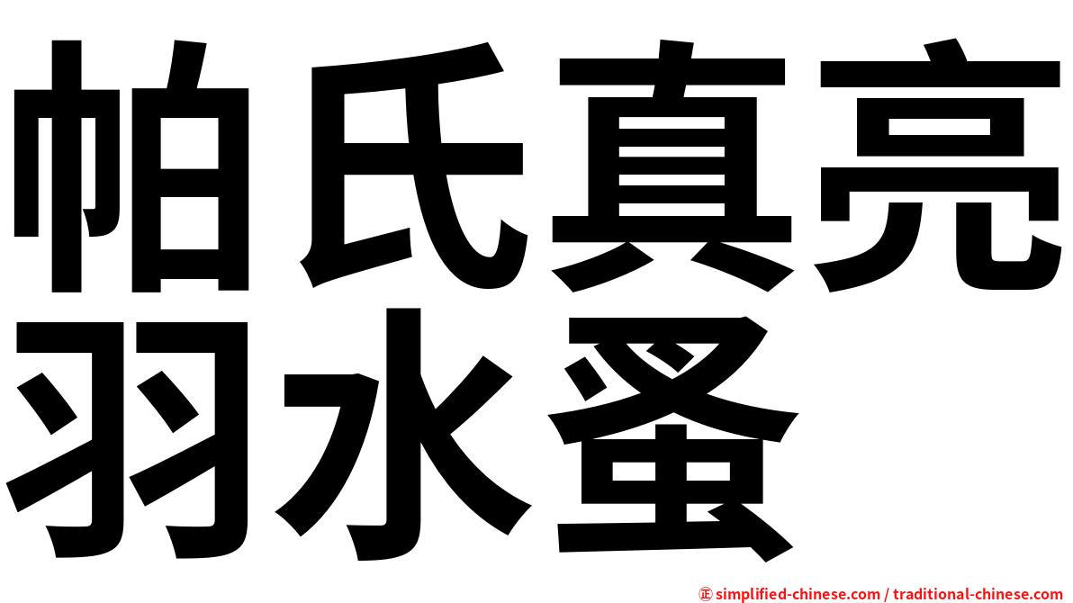 帕氏真亮羽水蚤