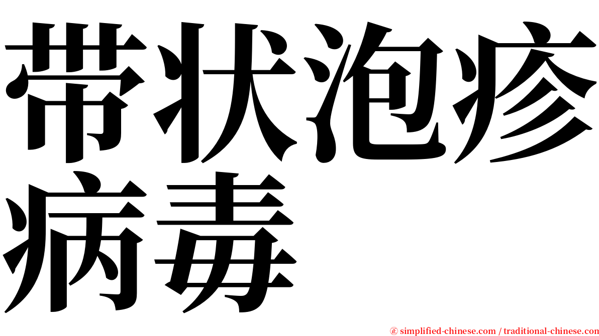 带状泡疹病毒 serif font