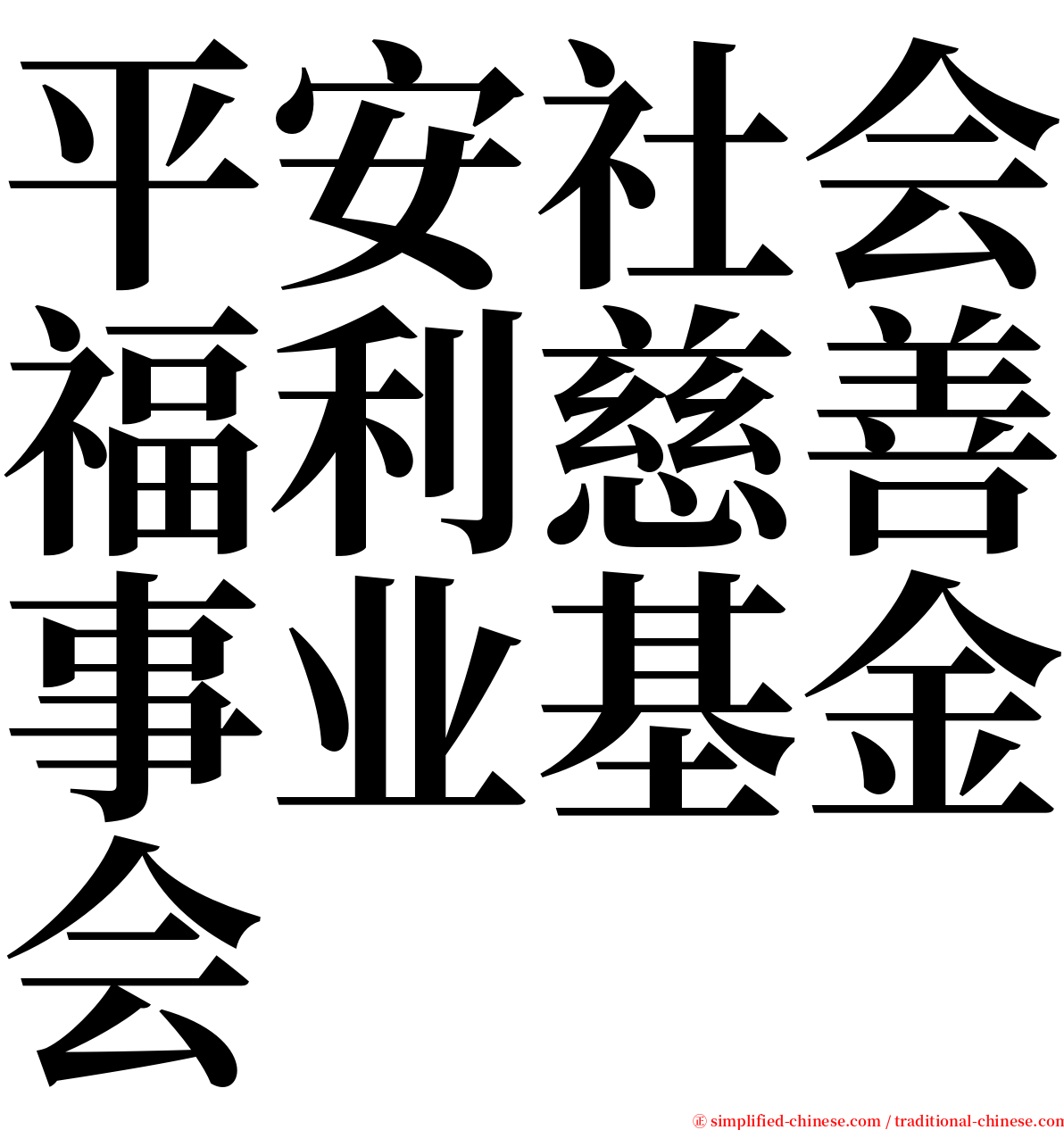 平安社会福利慈善事业基金会 serif font