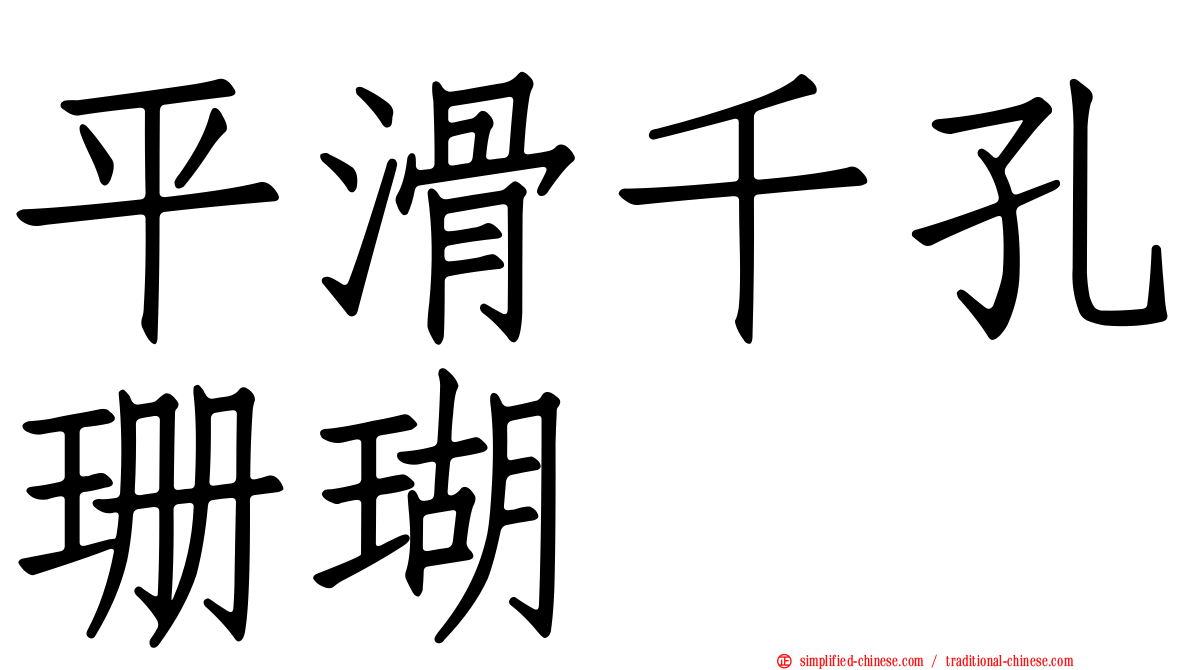 平滑千孔珊瑚
