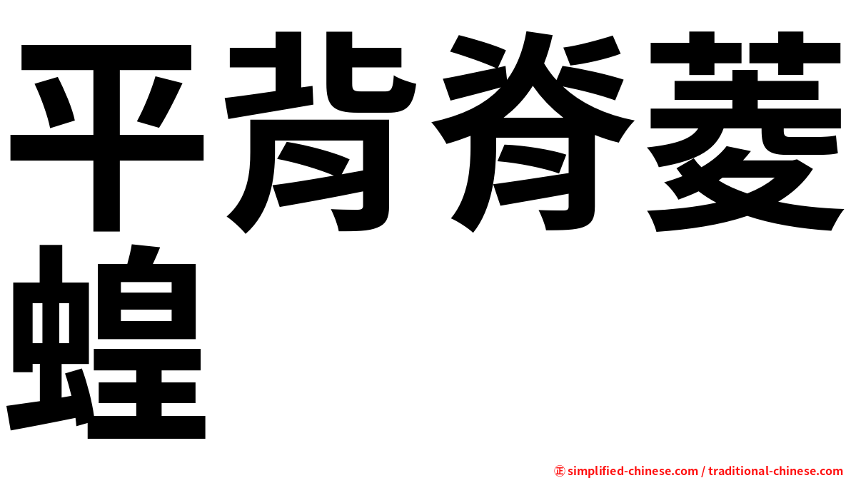 平背脊菱蝗