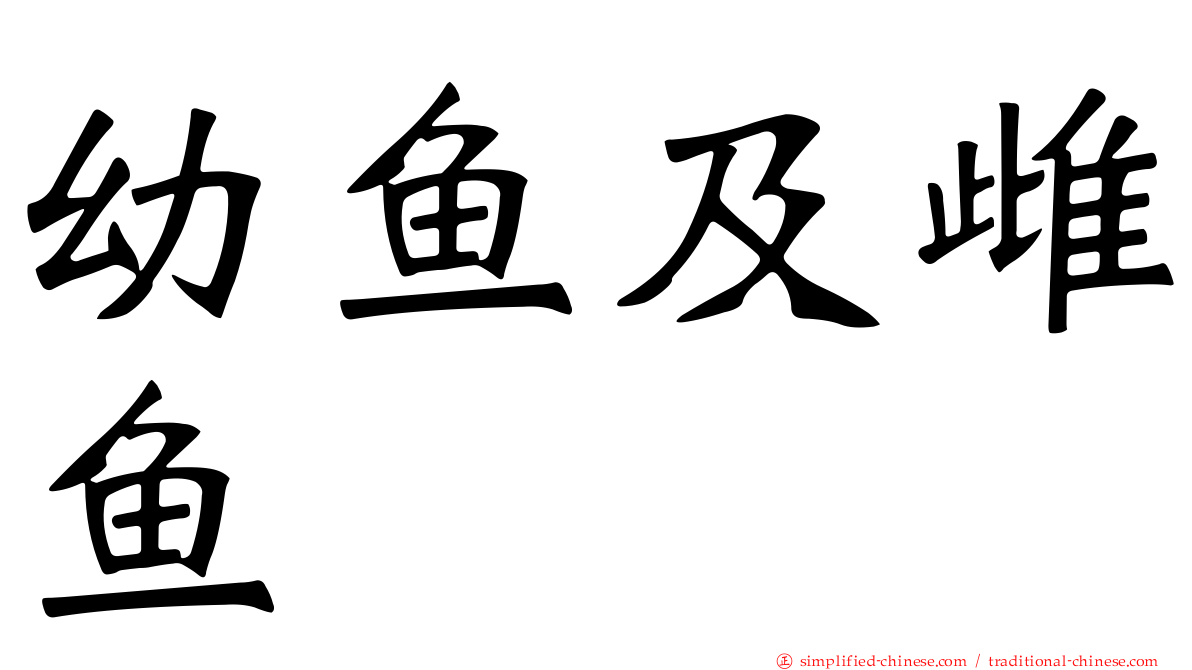 幼鱼及雌鱼