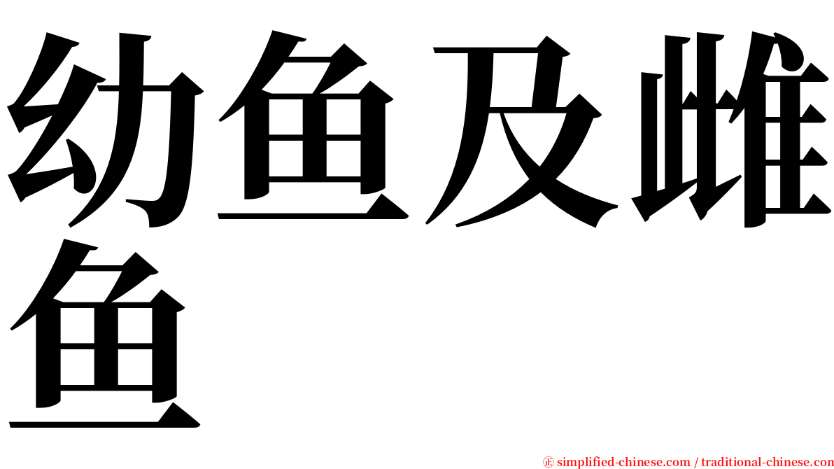 幼鱼及雌鱼 serif font