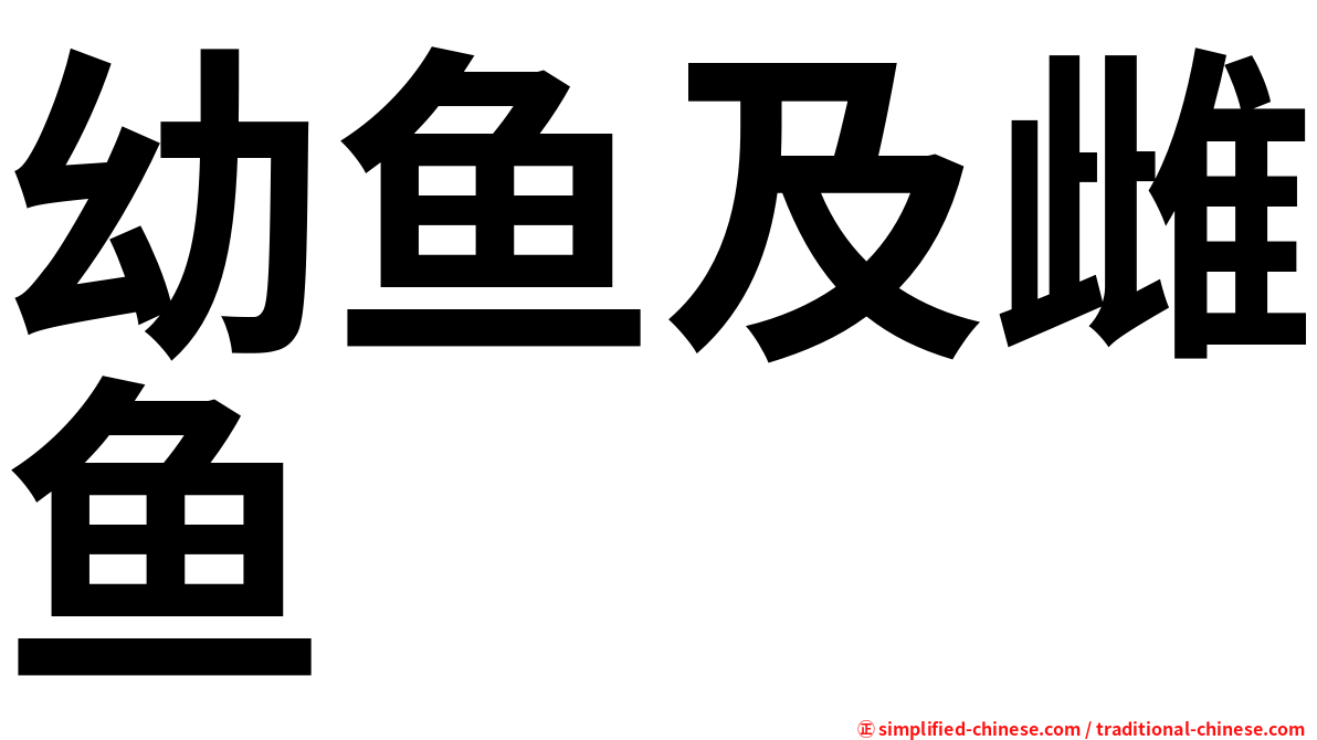 幼鱼及雌鱼