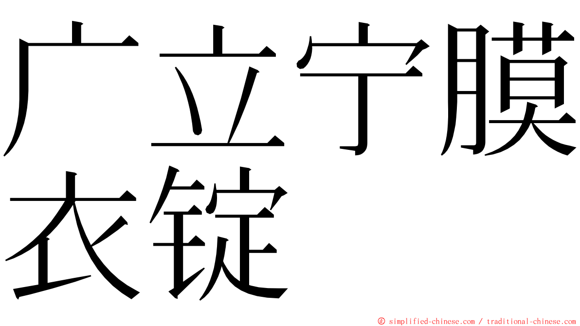 广立宁膜衣锭 ming font