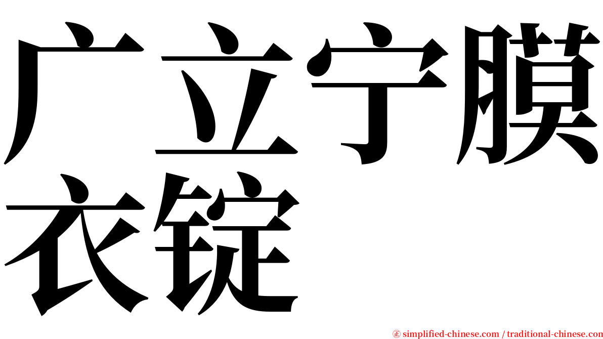 广立宁膜衣锭 serif font