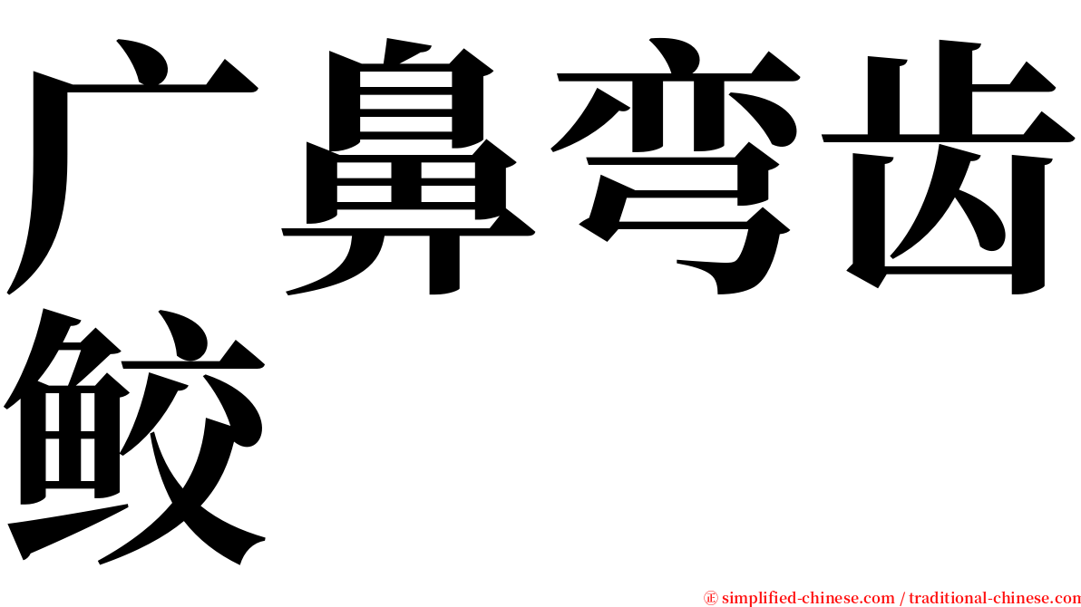 广鼻弯齿鲛 serif font