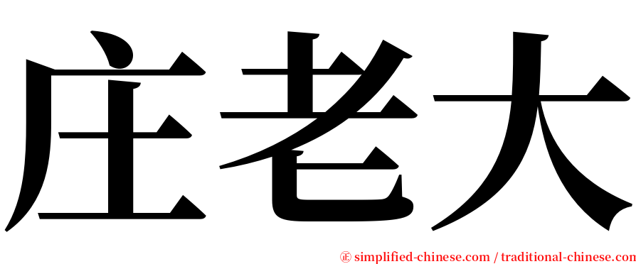 庄老大 serif font