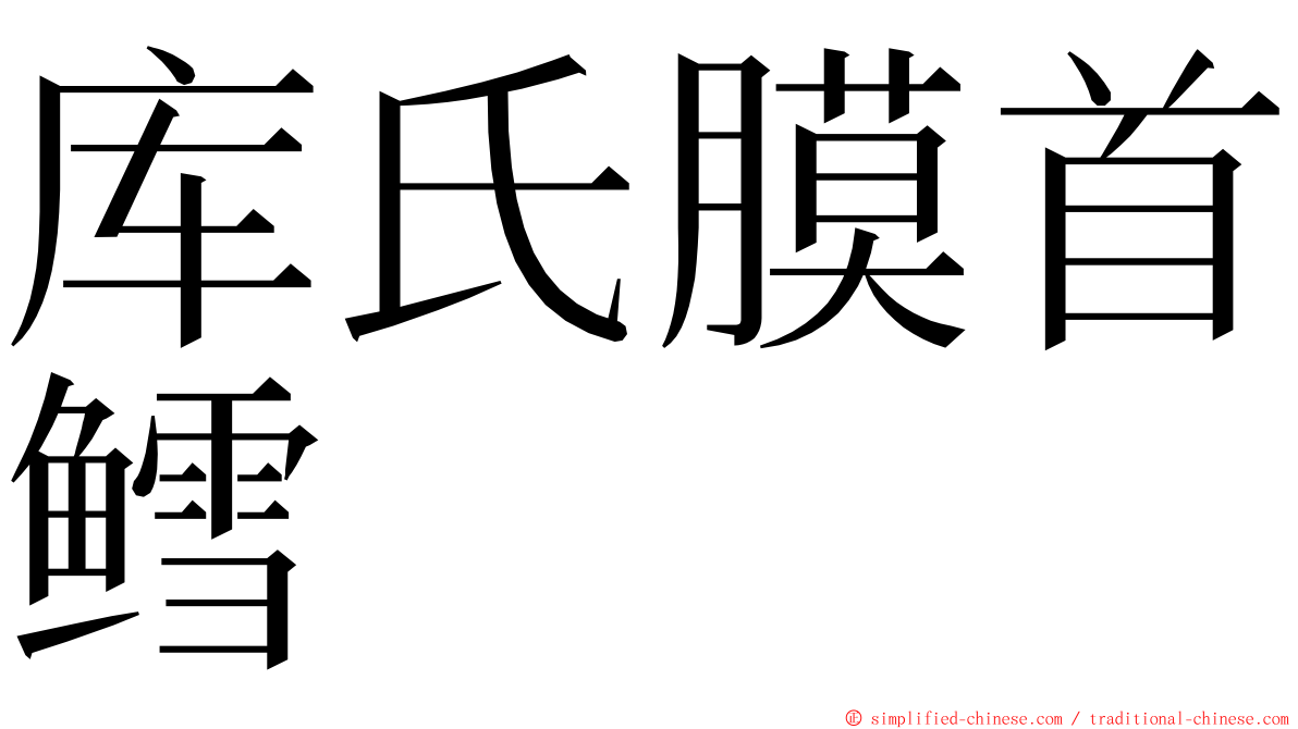 库氏膜首鳕 ming font