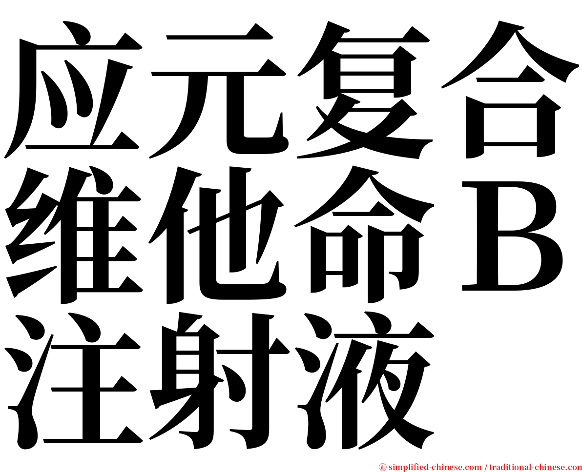 应元复合维他命Ｂ注射液 serif font