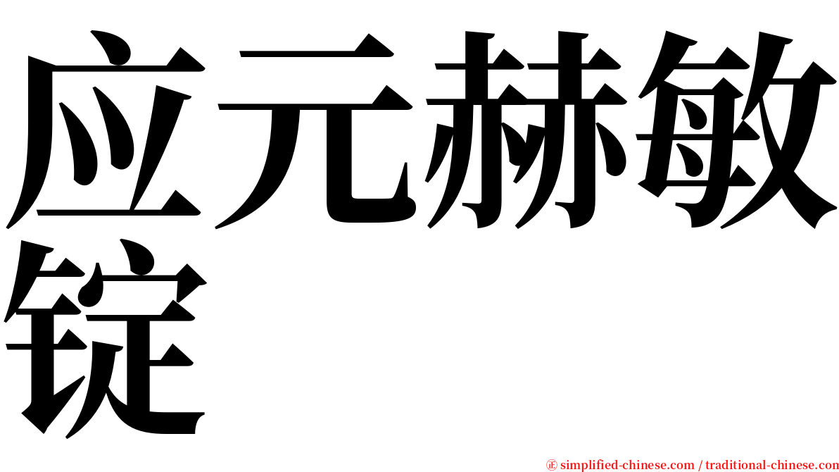 应元赫敏锭 serif font