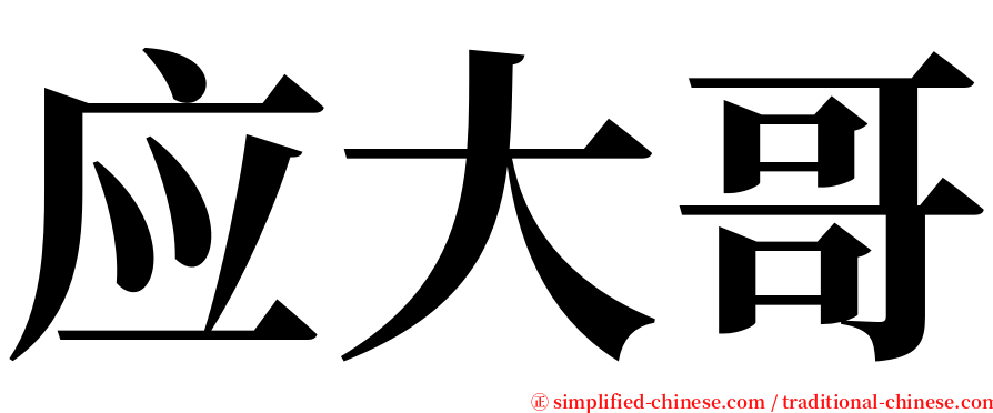 应大哥 serif font