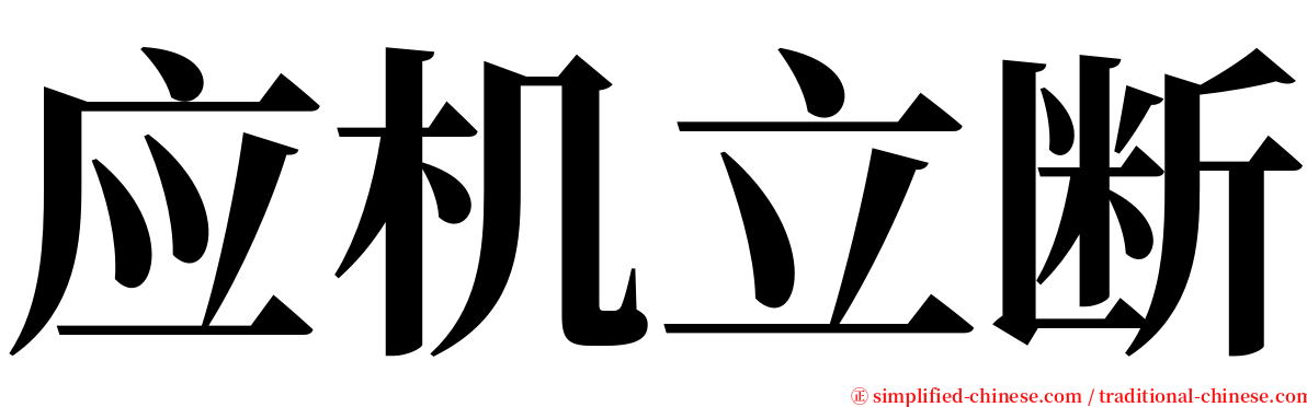 应机立断 serif font