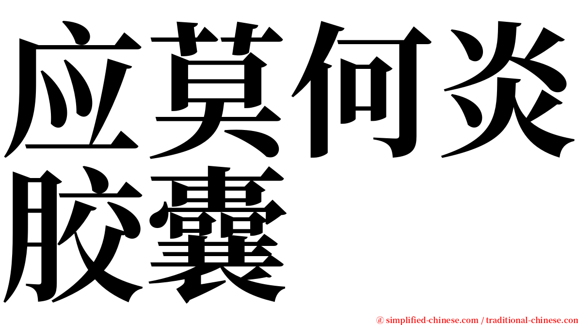 应莫何炎胶囊 serif font