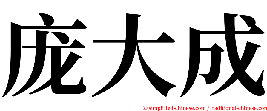 庞大成 serif font