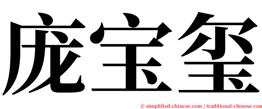 庞宝玺 serif font