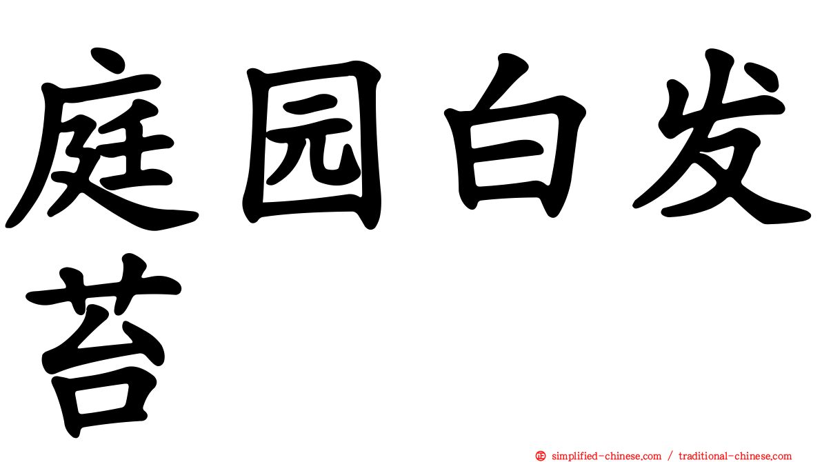 庭园白发苔