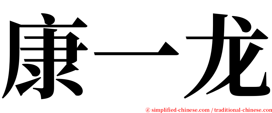 康一龙 serif font