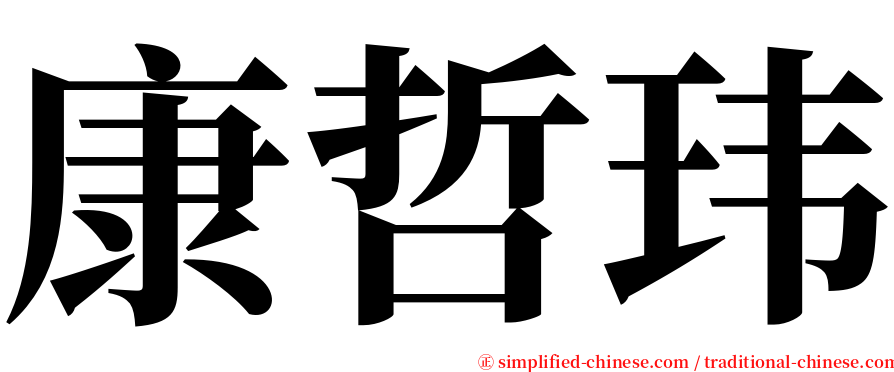 康哲玮 serif font