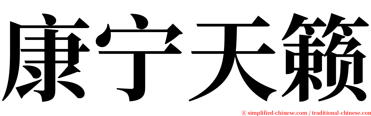 康宁天籁 serif font
