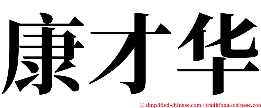 康才华 serif font