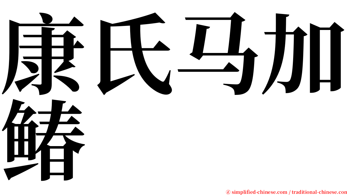 康氏马加䲠 serif font