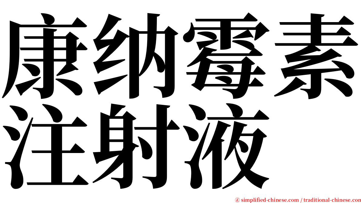 康纳霉素注射液 serif font