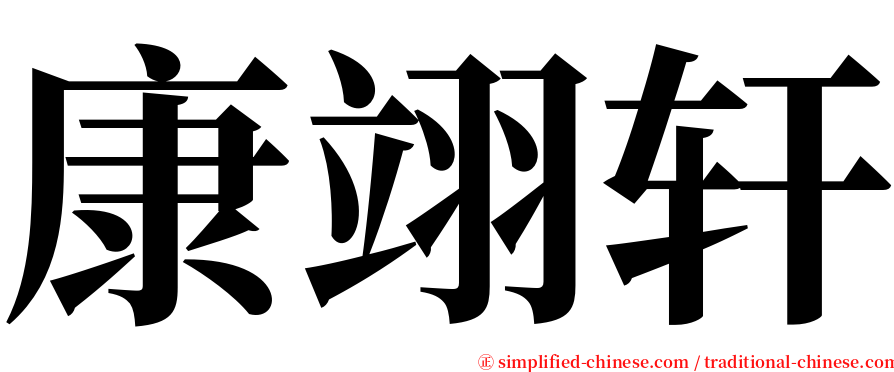 康翊轩 serif font