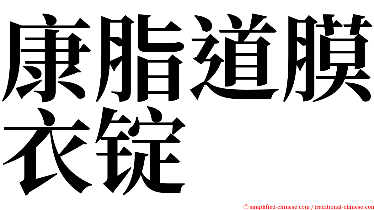 康脂道膜衣锭 serif font