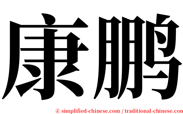 康鹏 serif font