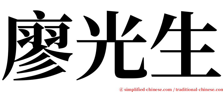 廖光生 serif font