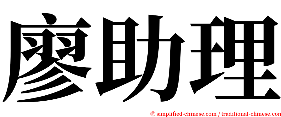 廖助理 serif font