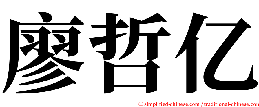 廖哲亿 serif font