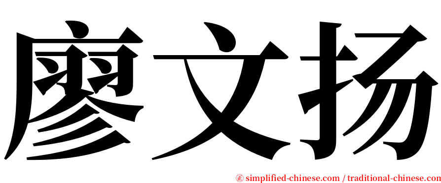 廖文扬 serif font