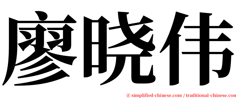 廖晓伟 serif font