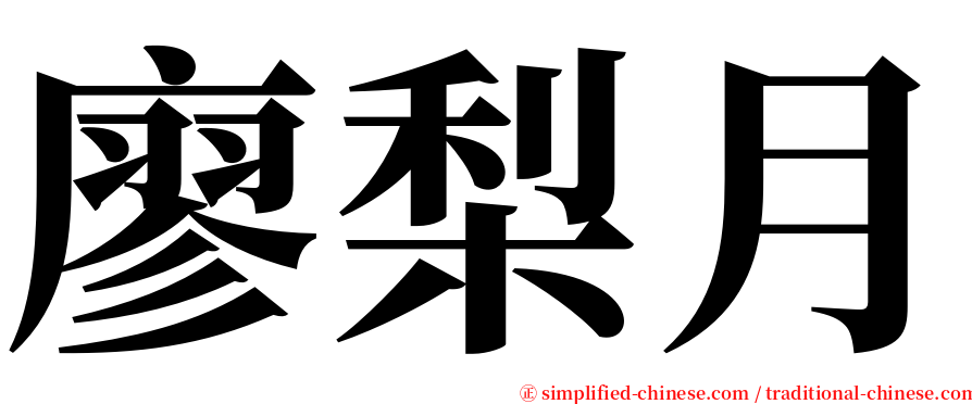 廖梨月 serif font