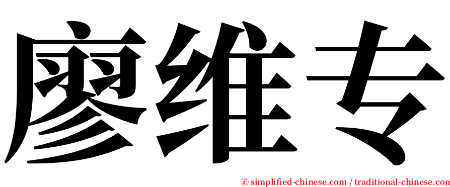 廖维专 serif font