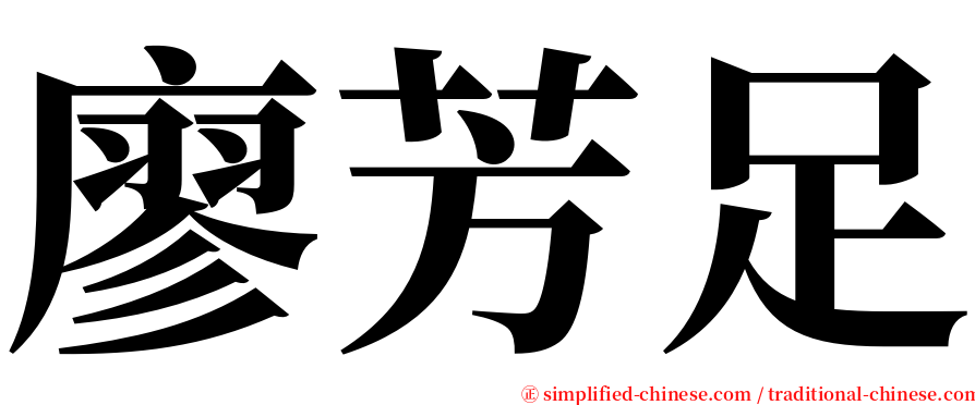 廖芳足 serif font