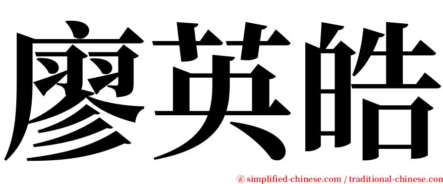 廖英皓 serif font